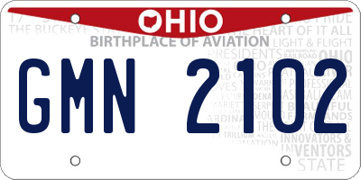 OH license plate GMN2102