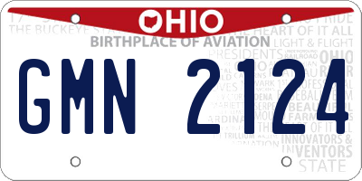 OH license plate GMN2124