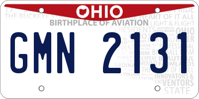 OH license plate GMN2131