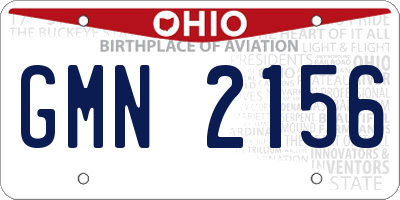 OH license plate GMN2156