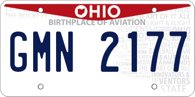OH license plate GMN2177