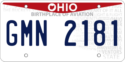 OH license plate GMN2181