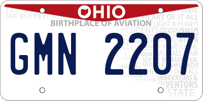 OH license plate GMN2207