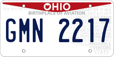 OH license plate GMN2217