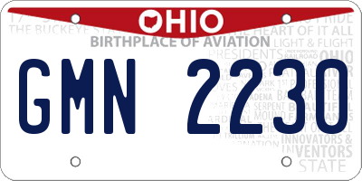 OH license plate GMN2230