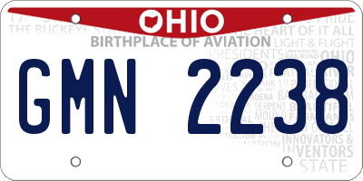 OH license plate GMN2238