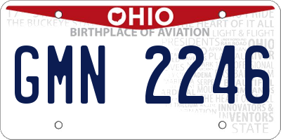 OH license plate GMN2246