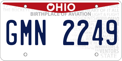 OH license plate GMN2249
