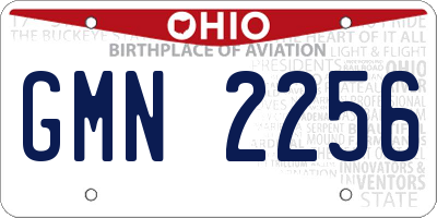 OH license plate GMN2256