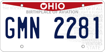 OH license plate GMN2281