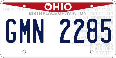 OH license plate GMN2285