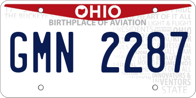 OH license plate GMN2287