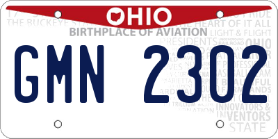 OH license plate GMN2302