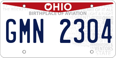 OH license plate GMN2304