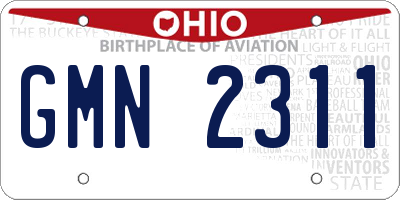OH license plate GMN2311