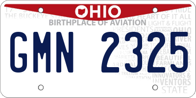 OH license plate GMN2325
