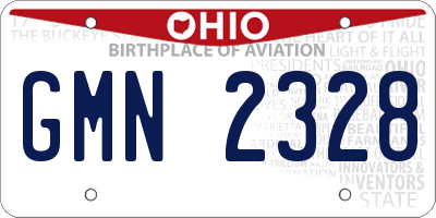 OH license plate GMN2328