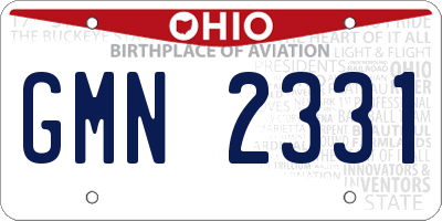OH license plate GMN2331