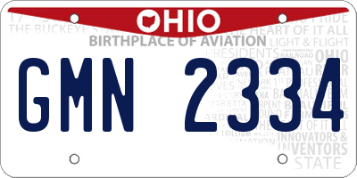OH license plate GMN2334