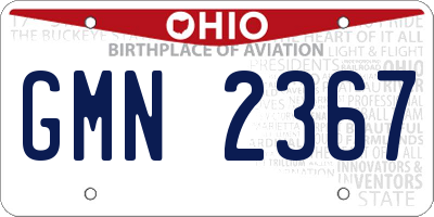OH license plate GMN2367
