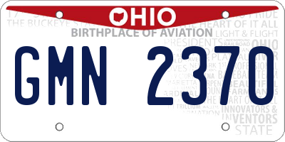 OH license plate GMN2370