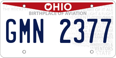OH license plate GMN2377