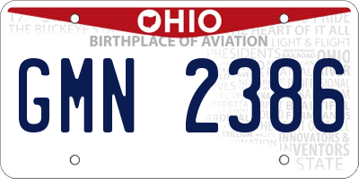 OH license plate GMN2386