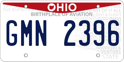 OH license plate GMN2396