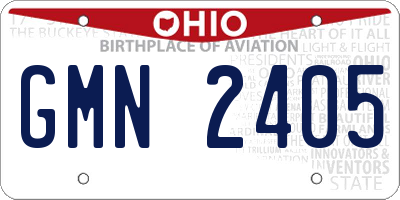 OH license plate GMN2405