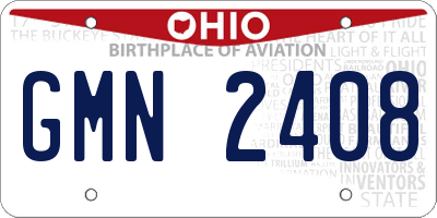 OH license plate GMN2408