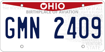 OH license plate GMN2409