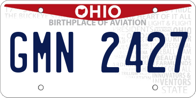 OH license plate GMN2427