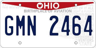 OH license plate GMN2464
