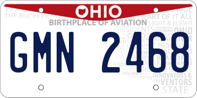 OH license plate GMN2468