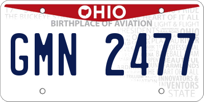 OH license plate GMN2477