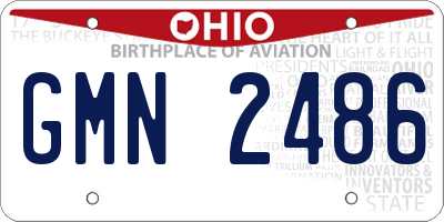 OH license plate GMN2486