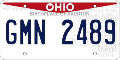 OH license plate GMN2489
