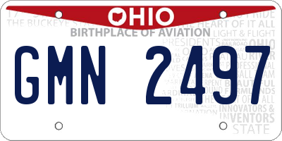 OH license plate GMN2497