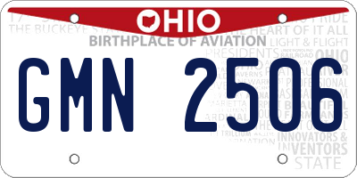 OH license plate GMN2506