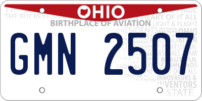 OH license plate GMN2507