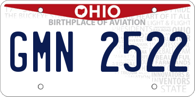 OH license plate GMN2522
