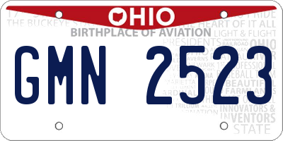 OH license plate GMN2523