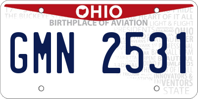 OH license plate GMN2531