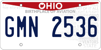 OH license plate GMN2536