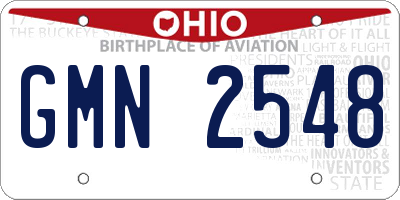 OH license plate GMN2548