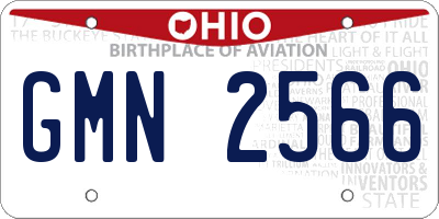 OH license plate GMN2566