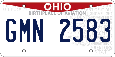OH license plate GMN2583