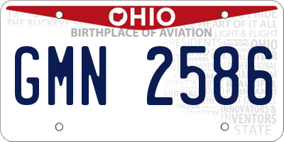 OH license plate GMN2586