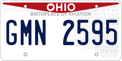 OH license plate GMN2595