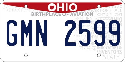 OH license plate GMN2599
